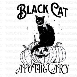 Black Cat Apothecary PNG,Black Cat Halloween Sublimation,Halloween Sublimation,Halloween Cat png,Halloween Apothecary,Cat Pumpkin Spooky png