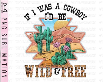 Wild West Cowboy PNG: Desert Sublimation Design (Digital Download)