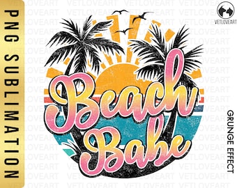 Retro strandbabe, png-bestand: Summer Vibes-palmboom (digitale download)