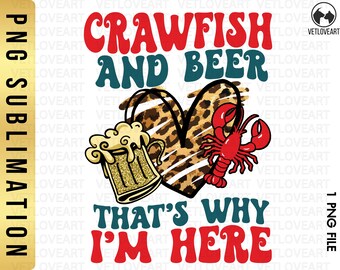 Crawfish and Beer PNG: Crawfish Season Design (Digital Download)