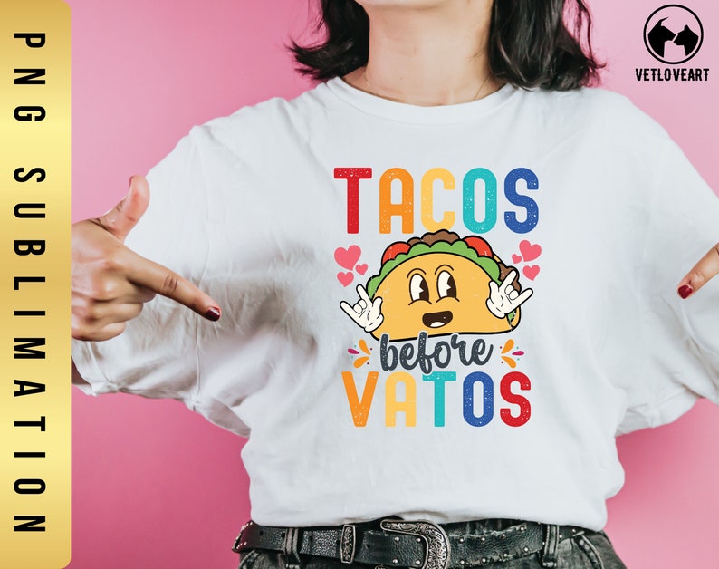 Tacos Before Vatos Png Kids Valentine Shirt Retro Valentine - Etsy