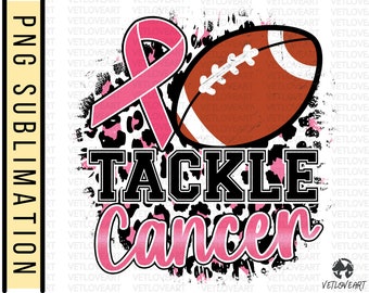 Tackle Cancer Football, design Pink Ribbon (download digitale PNG)
