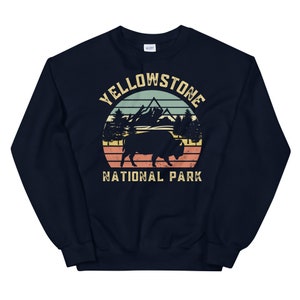 Yellowstone National Park Sweatshirt,Bison Sweatshirt,Camping Sweatshirt,Outdoor Sweatshirt,Camping Vintage Sweatshirt,Retro Bison Sweater