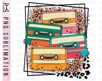 Cintas de casete country de los 90 PNG: Sublimación de vaquera de rodeo (descarga digital)