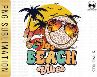 Retro Beach Vibes PNG: Groovy Summer Design (Digital Download)