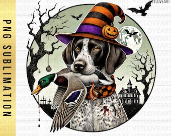 Halloween Hunting Dog PNG: German Shorthaired Pointer (Digital Download