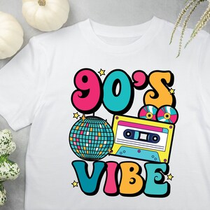 90s Vibe PNG: 1990 Retro Cassette, Disco Ball Design (Digital Download) image 3