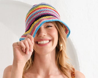 Crochet Bucket hat,Cottton summer hat, Boho Bucket for women, Custom Order ,Summer hat,Handmade Hat