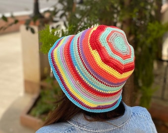 Crochet Bucket hat,Cottton summer hat, Boho Bucket for women, Beach hat,Summer hat,Handmade Bucket Hat