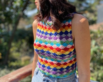 Colorful crochet top cheap