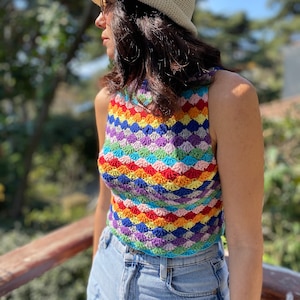 Colorful Crochet Crop Top, Halter Crop Top,Crochet Crop Top,Summer Crop Top,Boho top image 1