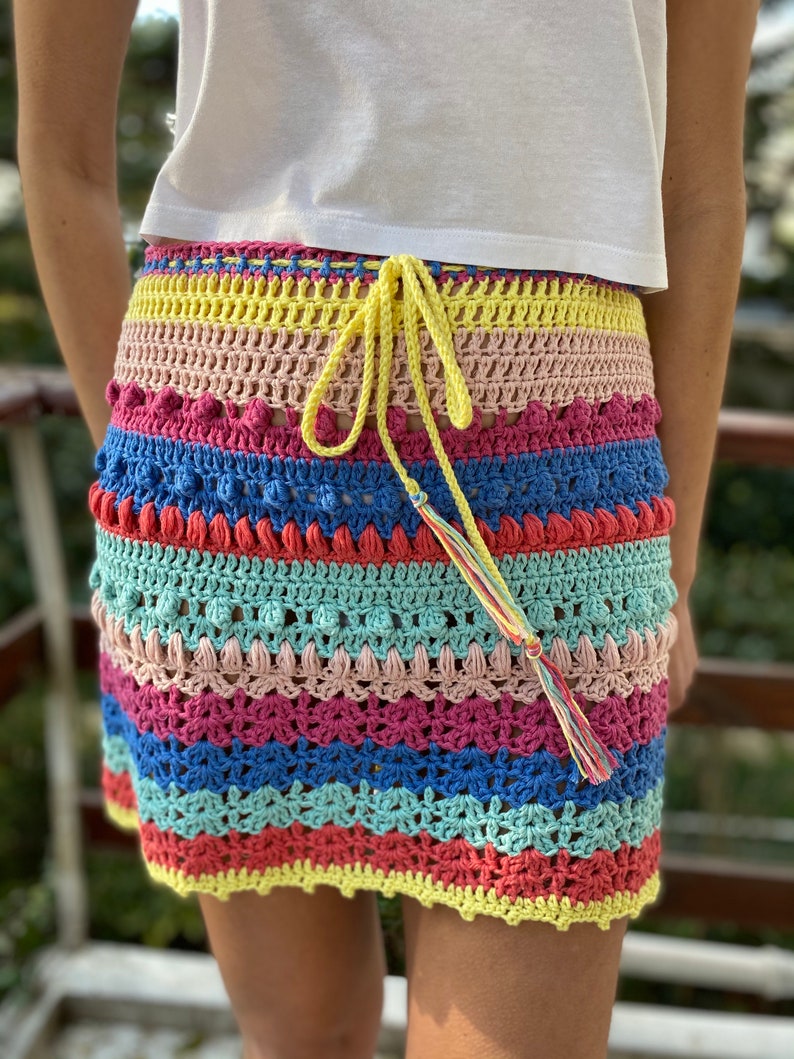 Colorful Crochet Mini SkirtCrochet Skirt Mini Crochet skirt image 5