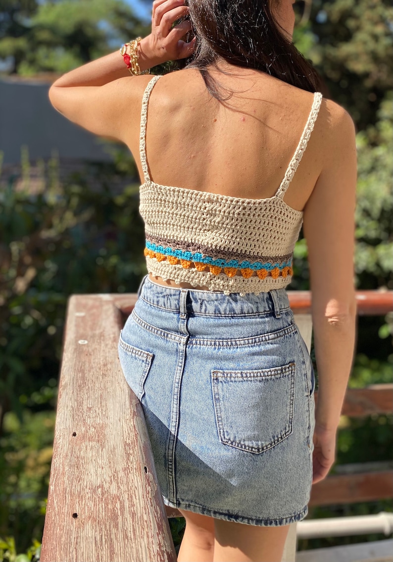 Crochet Crop Top, Crop Tank Top, Festival Clothing, Bohemian crop top,Deep V Tank Top image 4