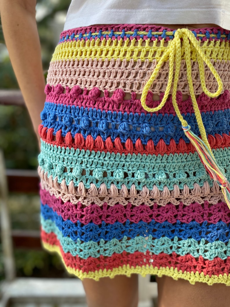 Colorful Crochet Mini SkirtCrochet Skirt Mini Crochet skirt image 6
