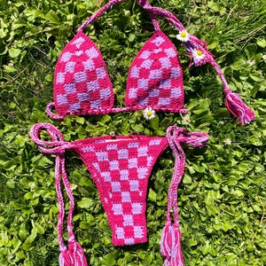 Two Pieces Crochet Brazilian Bikini Set, Crochet Swimsuit,Handmade Bikini,Crochet Swimwear,Sexy Bikini Set