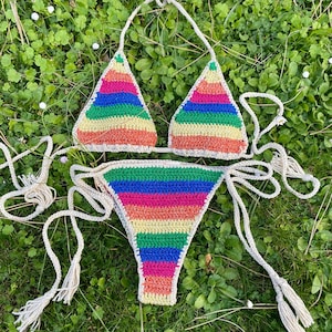 Shiny Crochet Bikini Set,Two pieces Brazilian Bikini,Handmade Bikini Set,Women Swimwear,Sexy Bikini,Beachwear