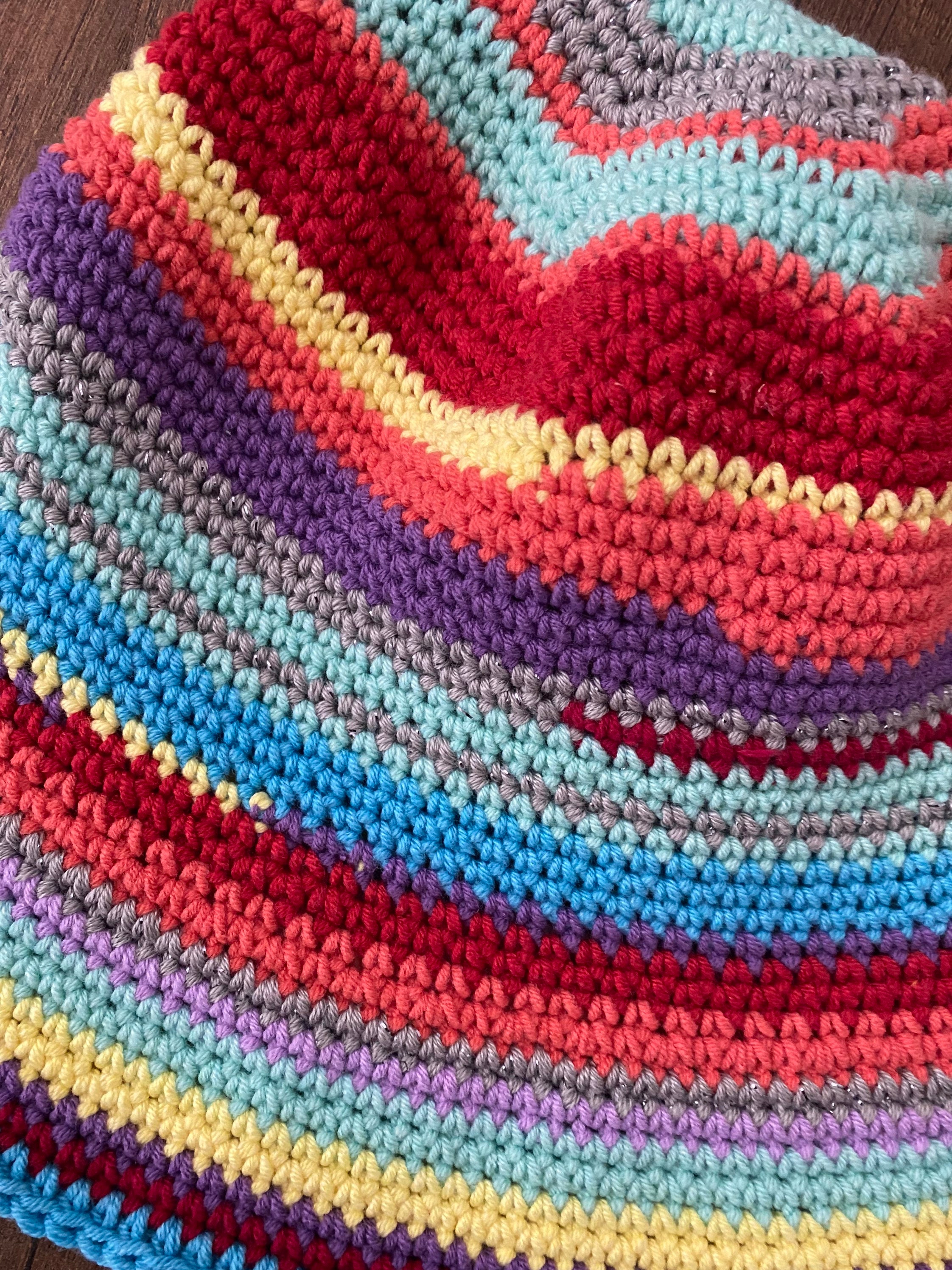 Vibrant Striped Crochet Bucket Hat HANDMADE 100% cotton Free Easy Lily Summer Stripes Bucket Hat Crochet Pattern  main image 2