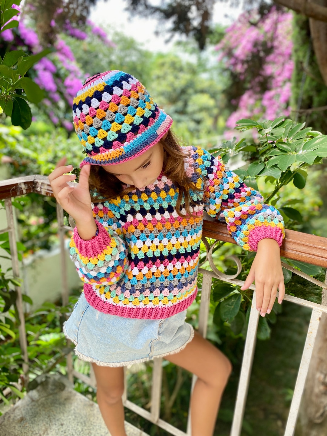 2 Pieces Baby Girl Sweater Hat Set Crochet Baby Girl Set Etsy