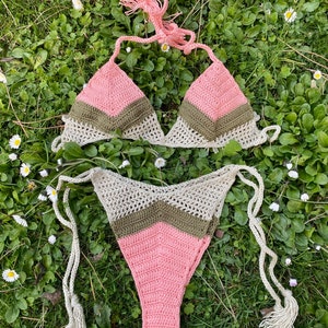 Crochet Bikini Set,Two pieces Brazilian Bikini,Handmade Bikini Set,Women Swimwear,Sexy Bikini,Beachwear