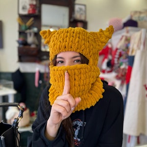 Knit Cat Balaclava, Animal Balaclava, Ski Balaclava, Knit Handmade Hoodie, Cat Balaclava,Funny Balaclava,Man Woman custom order