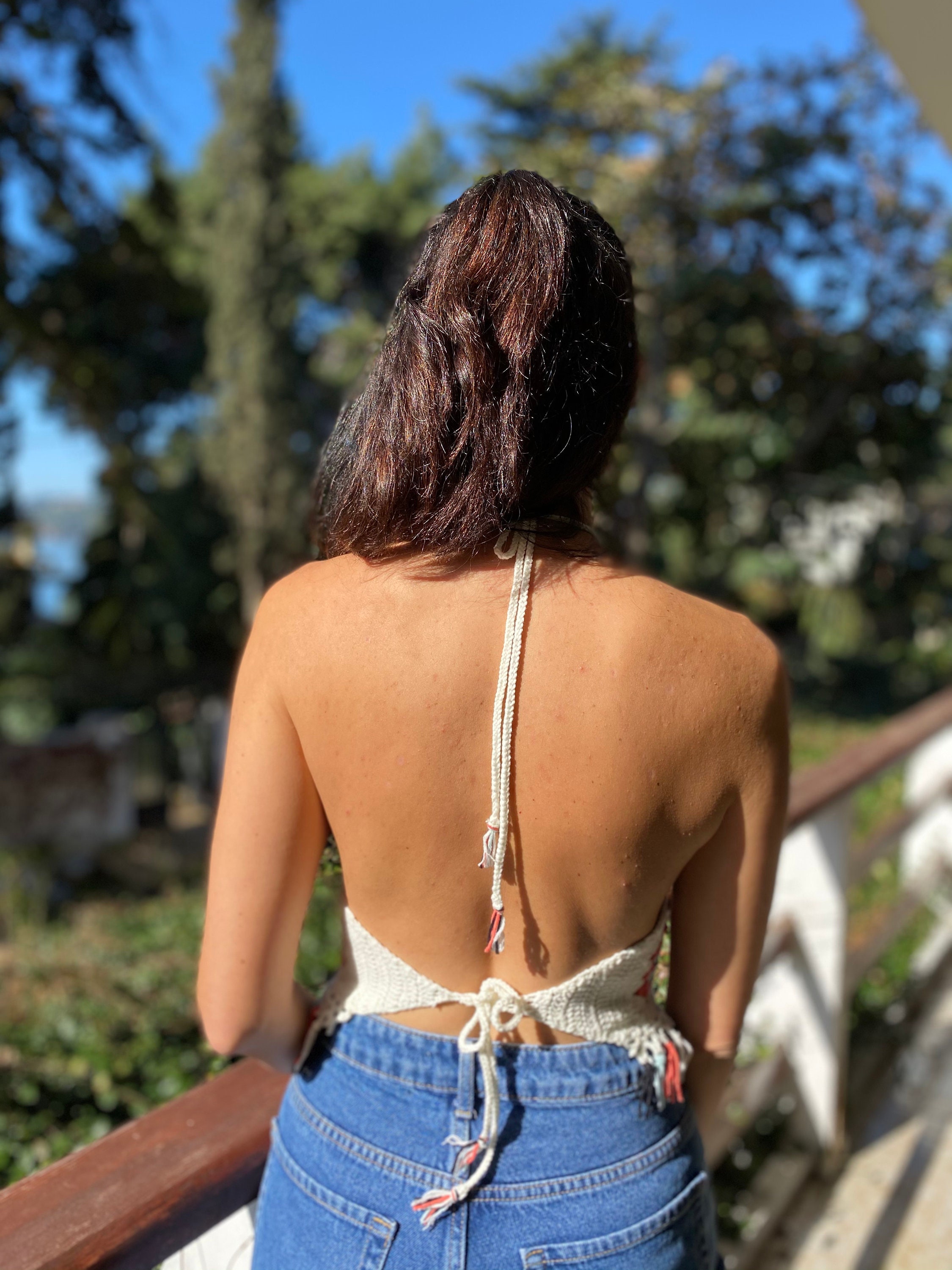 トップス Eaphi fringe crochet knit bustier Crochet Cropped Bustier Tank Top with Fringe – Emma Lou's