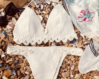 Ensemble bikini brésilien deux pièces au crochet, Maillot de bain au crochet, Bikini fait main, Maillots de bain au crochet, Ensemble bikini sexy