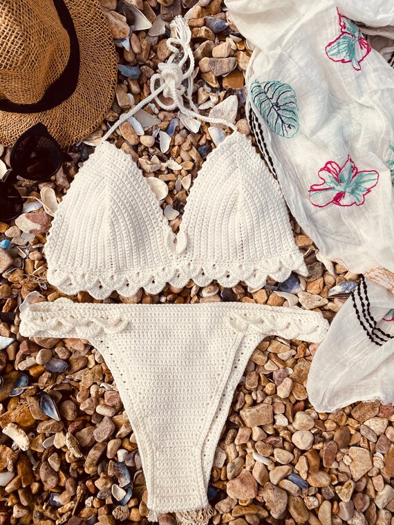 Conjunto de bikini brasileno de ganchillo de dos piezas traje de bano de ganchillo bikini hecho a mano traje de bano de ganchillo conjunto de bikini sexy Etsy Mexico