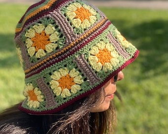 Crochet Bucket hat,Cottton summer hat,Boho Bucket for women, Beach hat,Summer hat,Handmade Bucket Hat