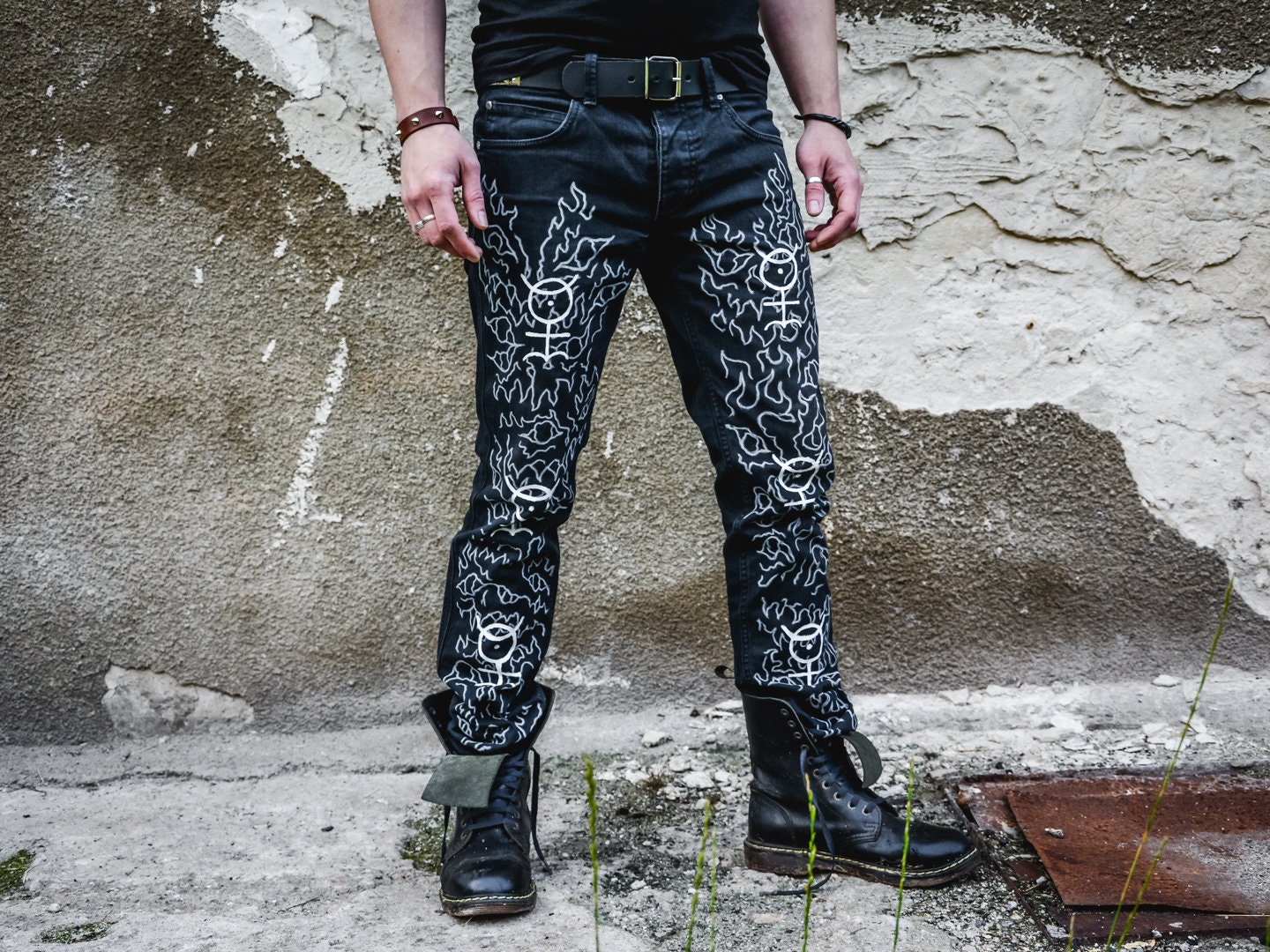 Ghostemane Merch Medium Ghostemane Pants Alternative Clothing Hand Painted Pants Punk clothing Custom Pants