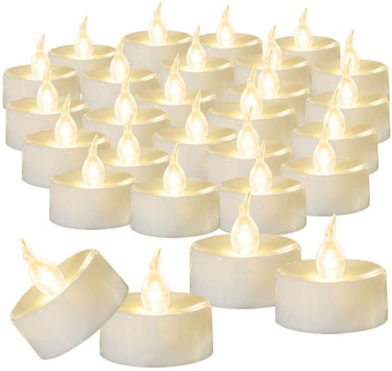 25 X Flameless Tea Light Candles Wedding Candles Realistic Etsy