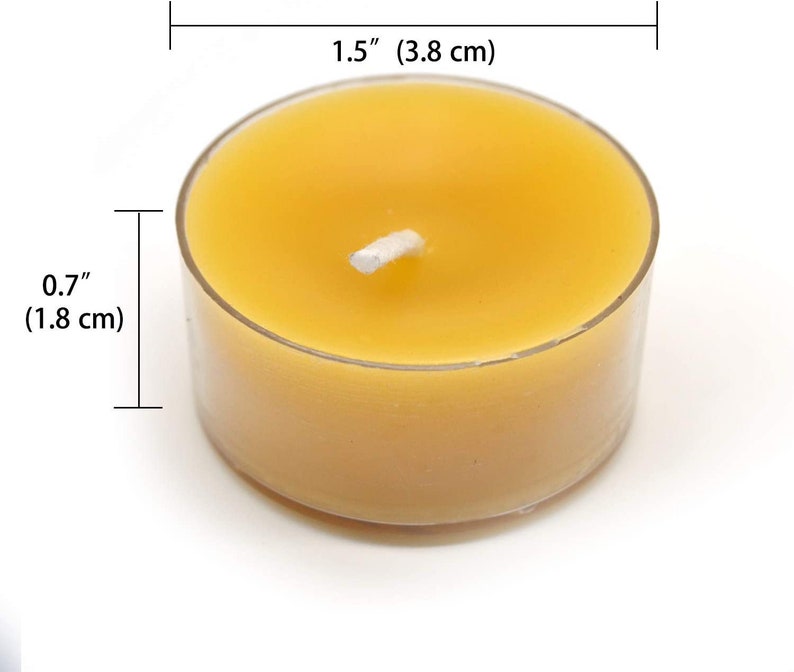 100 Yellow Beeswax Tea Light Candles Clear Container Etsy