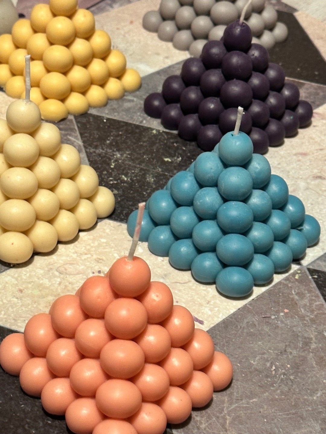 Pyramid Bubble Cube Candle Aesthetic Decor Modern Candles Etsy