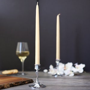 Set of 6 CT 18” inch Ivory Beeswax Taper Candles Bulk Taper Candle, Set of 2 to 144, White| |