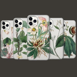 greenery phone cover, botanical illustration case for iphone 15 14 13 12 11 XR samsung S23ultra S22 S21FE A54 A34 A14 pixel 8 7A 7pro 6pro