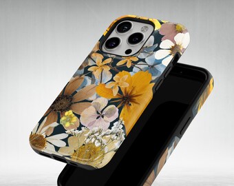 tough dry flower phone case, dried botanicals cover for iPhone 15 14 13 12 11 XR • Google Pixel 8 8Pro 7A 6A • Samsung S24 S23 S22 A54