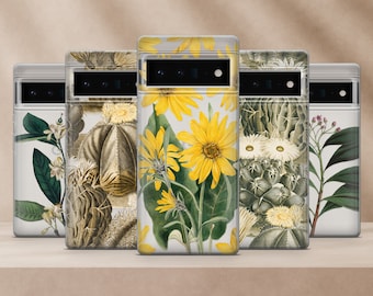 Botanical plant phone case • Floral illustration case for Google Pixel 8A 8Pro 7Pro 7A 6A • iPhone 15 14 13 12 11 XR  • Samsung S23 S22 S21