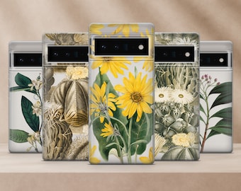 Botanical plant phone case • Floral illustration case for Google Pixel 9 8A 8Pro 7Pro 7A 6A • iPhone 16 15 14 13 12 11 • Samsung S25 S24 S23