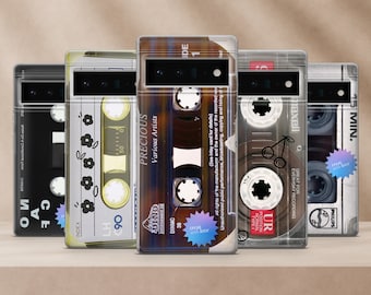 Vintage cassette phone case • Nostalgia tape phone cover for Google Pixel 8A 8Pro 7Pro 7A 6A • iPhone 15 14 13 12 11 XR  • Samsung S23 S22