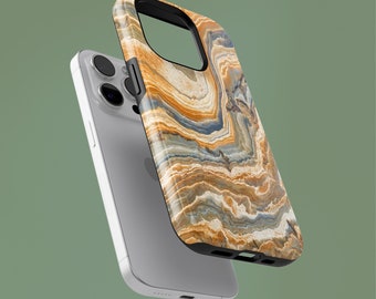 Robuste Marmor Handyhülle • Gelber Steindeckel für iPhone 15 14 13 12 11 XR • Google Pixel 8 8Pro 7A 6A • Samsung S24 S23 S22 A54