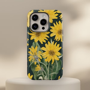 Tough floral print phone case • Botanical flower cover for iPhone 16 15 14 13 12 • All Models • Samsung S25 S24Fe S23 S22+ • Pixel 9Pro 8A