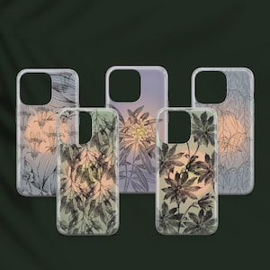 botanical art phone case, flower pattern case for iPhone 16 15 14 13 12 • All Models • Samsung S25 S24Fe S23 A56 • Pixel 9Pro XL 8A 7PRO
