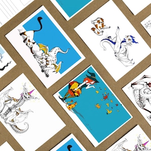 6 cat postales