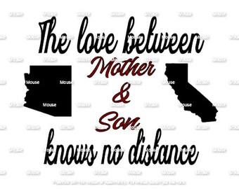 Love Between Mother - Son Knows No Distance - .svg File for Cricut Design Space & Inkscape