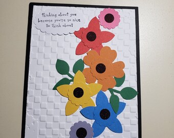 Stampin Up!  Multi Color Flowers Thinking about You Card