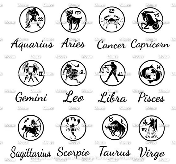 Zodiac Sign All 12 .svg .png for Cricut Die Cutting Machine - Etsy