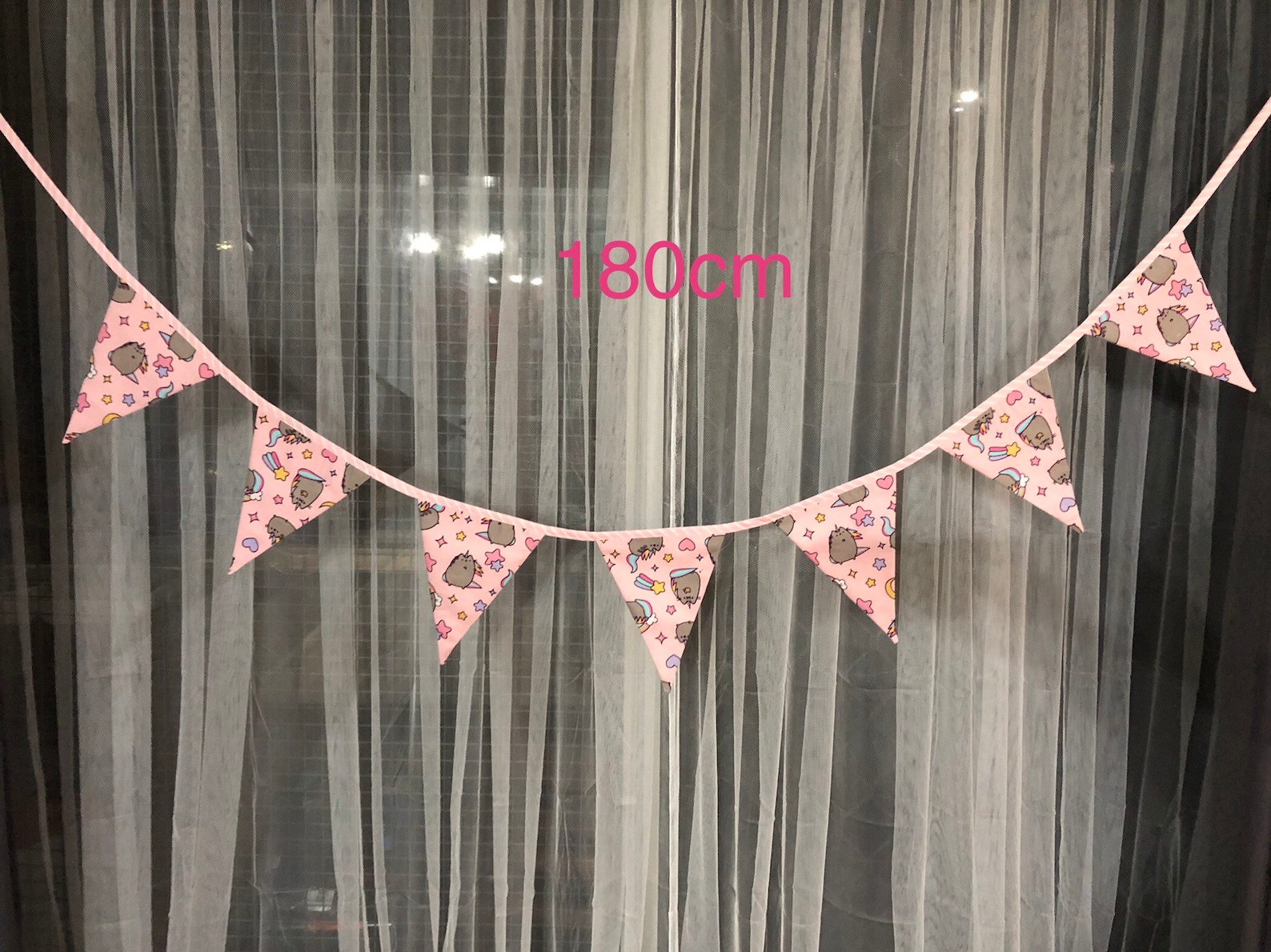 Pusheen Bunting Gift Flags Handmade Pink String - Etsy