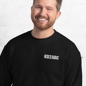 Custom Embroidered Ham Radio Amateur Sweatshirt, Personalized Ham Radio Sweatshirt, Call Sign Ham Radio Gifts, Radio Operator Sweatshirt