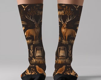 Hunting Crew Socks, Deer Hunting Socks, Duck Hunting, Gift For Hunter, Hunting Gift For Dad, Cottagecore Outdoor Gift, Fisher Socks