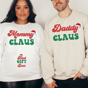 Matching Christmas Pregnancy Announcement Sweatshirt, Christmas Maternity, Couples Christmas Pregnancy Reveal Shirt, Matching Holiday Shirt