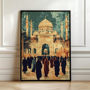 Islamic Wall Art, Mosque Art Print, Muslim Home Decor, Muslim Art, Islamic Home Decor, Vintage Art Print, Islamic Gift, Arabic Wall Art